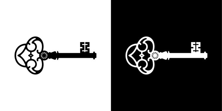 Illustration of old lock vector icons isolated on white background.