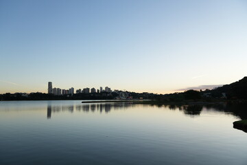 sunset over the river