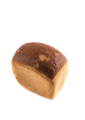 brown bread isolated on white background