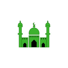 green and black mosque vector