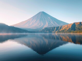 Serene Sunrise View of Volcano Imbabura