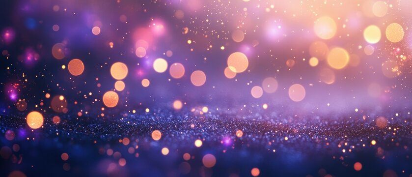 Whimsical event planner bokeh lights on light lavender background