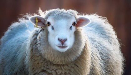 Obraz premium Show a beautiful sheep named Snow with fluffy white wool and gentle eyes