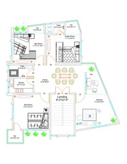 Architectural Floor plan Typical Autocad Floor Plan, 2D Drawing, House design