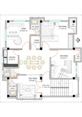 Architectural Floor plan Typical Autocad Floor Plan, 2D Drawing, House design