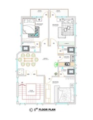 Architectural Floor plan Typical Autocad Floor Plan, 2D Drawing, House design