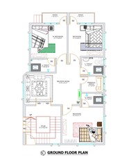 Architectural Floor plan Typical Autocad Floor Plan, 2D Drawing, House design