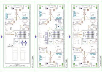 Architectural Floor plan Typical Autocad Floor Plan, 2D Drawing, House design