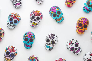 Beautiful greeting card with bright holiday composition for happy to joy celebrate dia de muertos