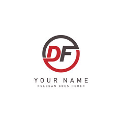 Abstract Letter DF Logo - Initial Monogram Template for Alphabet D and F
