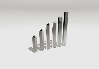 3d metal statistics bards with shadow