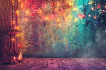 Obraz premium Beautiful greeting card with bright holiday composition for happy and celebrate Diwali