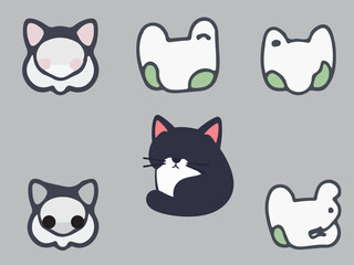 set of cats, Set of cats on a white background vector illustration
