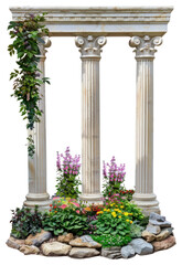 Naklejka premium Ancient columns garden decor