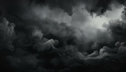 black gloomy sky, grunge texture, dark gray clouds background, horror scary theme poster backdrop design