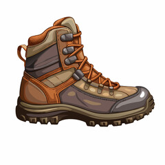 Rugged Outdoor Hiking Boot Illustration on a isolated white background (7)