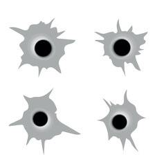 Realistic-looking bullet holes.