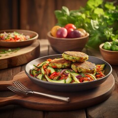 Vegan Zucchini Fritters with Fresh Salad &ndash; A Light and Flavorful Meal