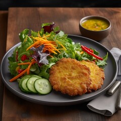 Vegan Zucchini Fritters with Fresh Salad &ndash; A Light and Flavorful Meal