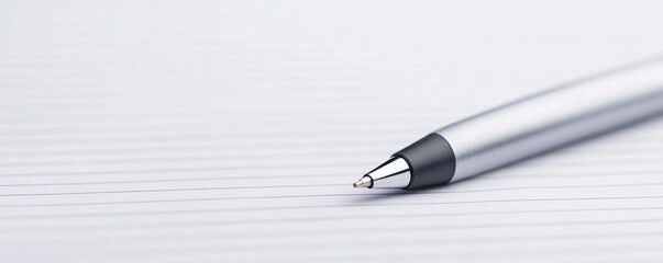 Blank page in a notebook with a pen, ready for writing a new chapter.