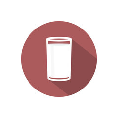vector illustration flat design outline of a glass of white milk.