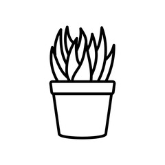 Lace Aloe Outline Icon, Vector illustration