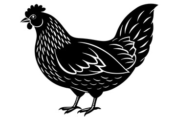Hen silhouette vector art .This is editable and printable vector eps file