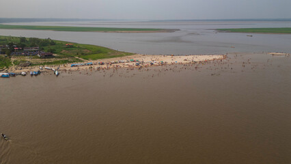 DROUGHT IN THE AMAZON RIVER, THE RIVERS ARE LEFT WITH LITTLE WATER DUE TO THE LACK OF RAIN IN THE JUNGLE