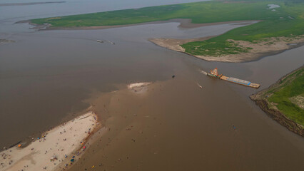 DROUGHT IN THE AMAZON RIVER, THE RIVERS ARE LEFT WITH LITTLE WATER DUE TO THE LACK OF RAIN IN THE...