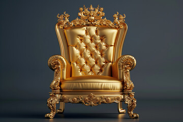 Fantastically beautiful throne of power of king or queen in throne room for coronation