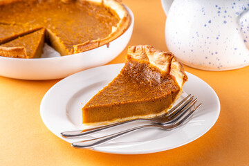 Sweet homemade pumpkin pie