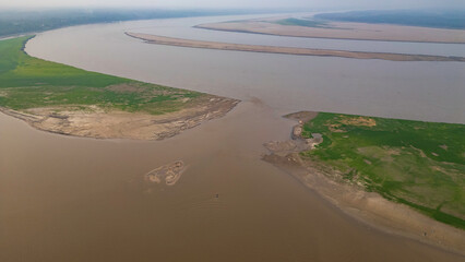 DROUGHT IN THE AMAZON RIVER, THE RIVERS ARE LEFT WITH LITTLE WATER DUE TO THE LACK OF RAIN IN THE...