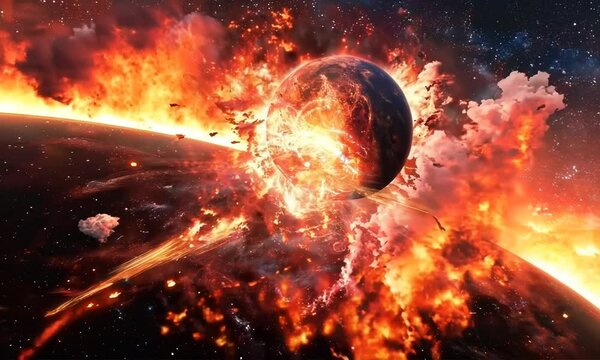 Galaxy collision with vibrant bursts, Video