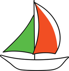 Elegant Sailboat Line Art Vector Illustration for Nautical Design
