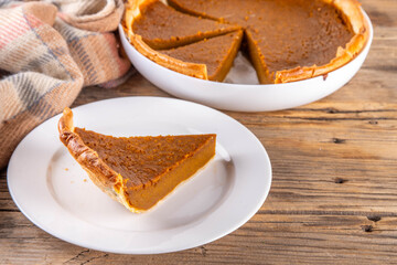 Sweet homemade pumpkin pie