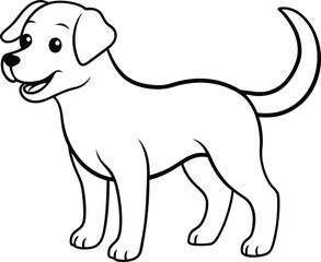 Adorable Playful Puppy Vector Illustration with Tail Wagging Joyfully
