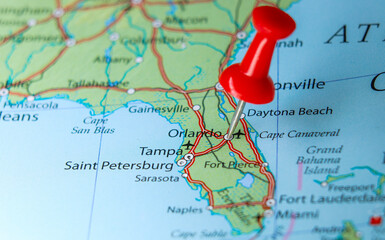 Orlando, Florida pin on map