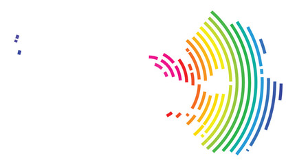 Symbol Map of the Province Gyeonggi (South Korea) showing the territory with concentric circles in rainbow colors like a shooting target