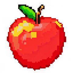Fototapeta premium pixel apple pixel illustration, apple made of dots, isolated on white background
