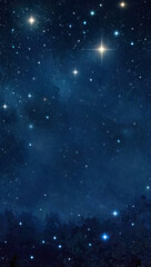 Naklejka premium Dark Blue Night Sky with Stars. Copy space