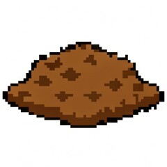 pixel dirt 3d render pixel illustration, dirt 3d render made of dots, isolated on white background