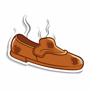 recommend clip art: Sticker design with dirty smell shoes illustration (11)