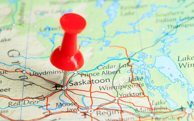Saskatoon, Canada pin on map