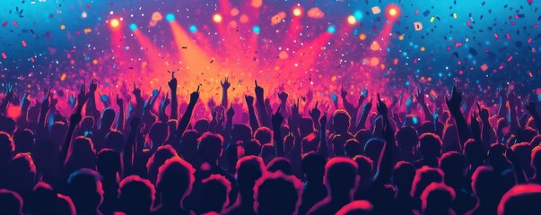 Music festival flat design top view concert animation Complementary Color Scheme
