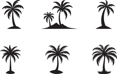 Fototapeta premium Silhouette of palm tree vector art work