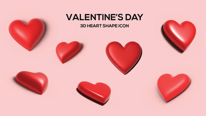 Realistic valentines day celebration elements collection