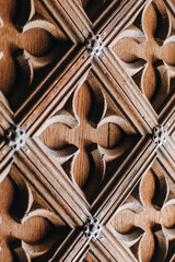 WOODEN ORNAMENTS WITH METAL STUDS - MEDIEVAL DOORS 