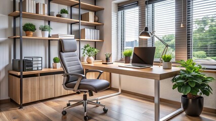 Modern Home Office Workspace Close-Up for Effective Remote Working and Productivity Enhancement