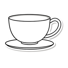 Sticker design with empty tea cup on a isolated white background (12)