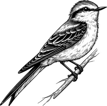 recommend clip art: Scarlet Tanager set engraving vector design